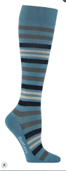 COMPRESSION socks, COTTON, Blue with stripes