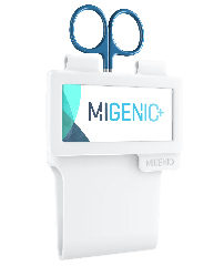 Migenic 8 cm White + name tag + scissors